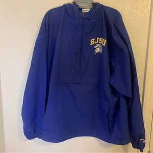 Champion SJSU Windbreaker Zip Up Jacket Blue Mens XL